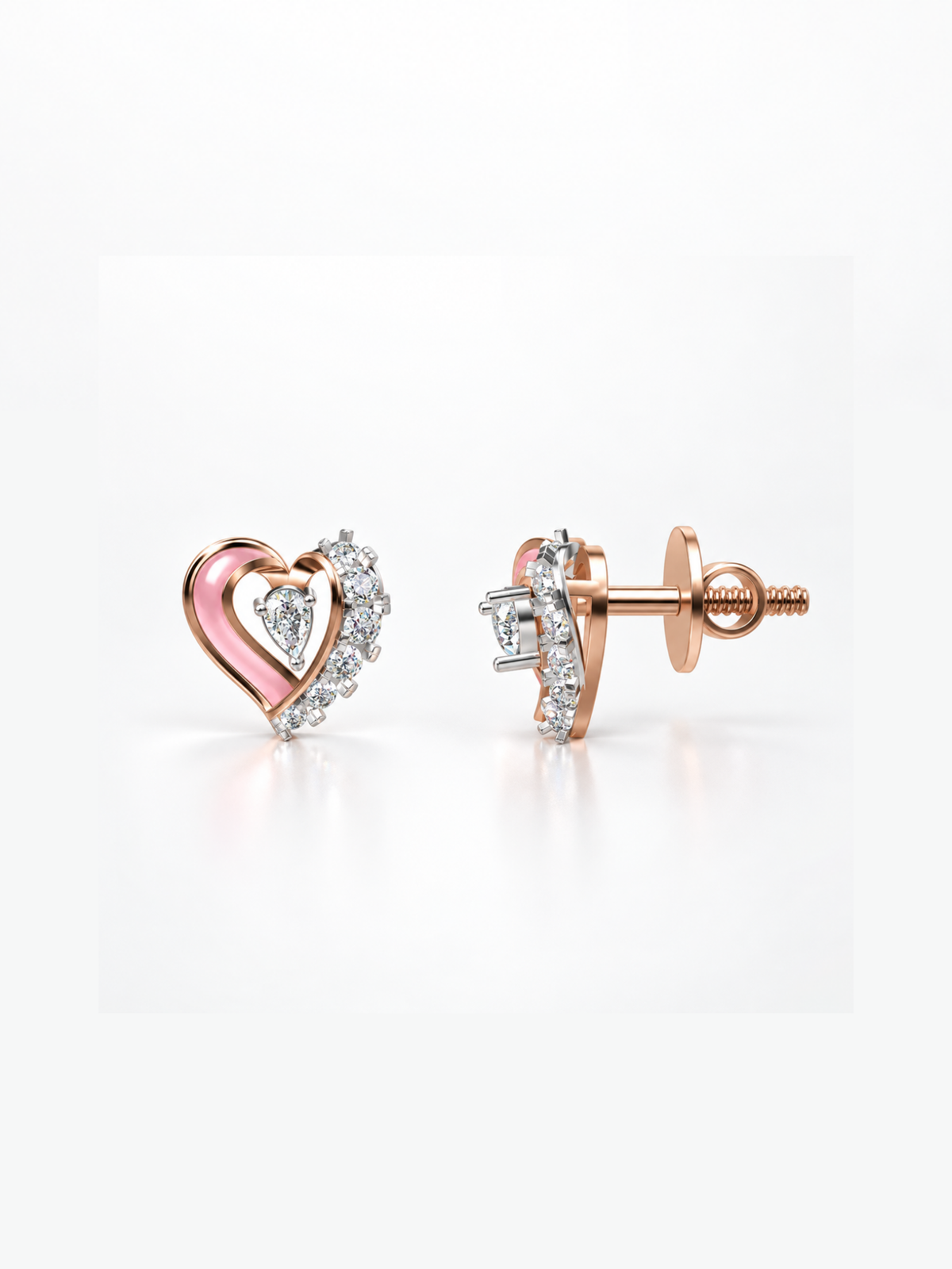 Blush Heart Studs