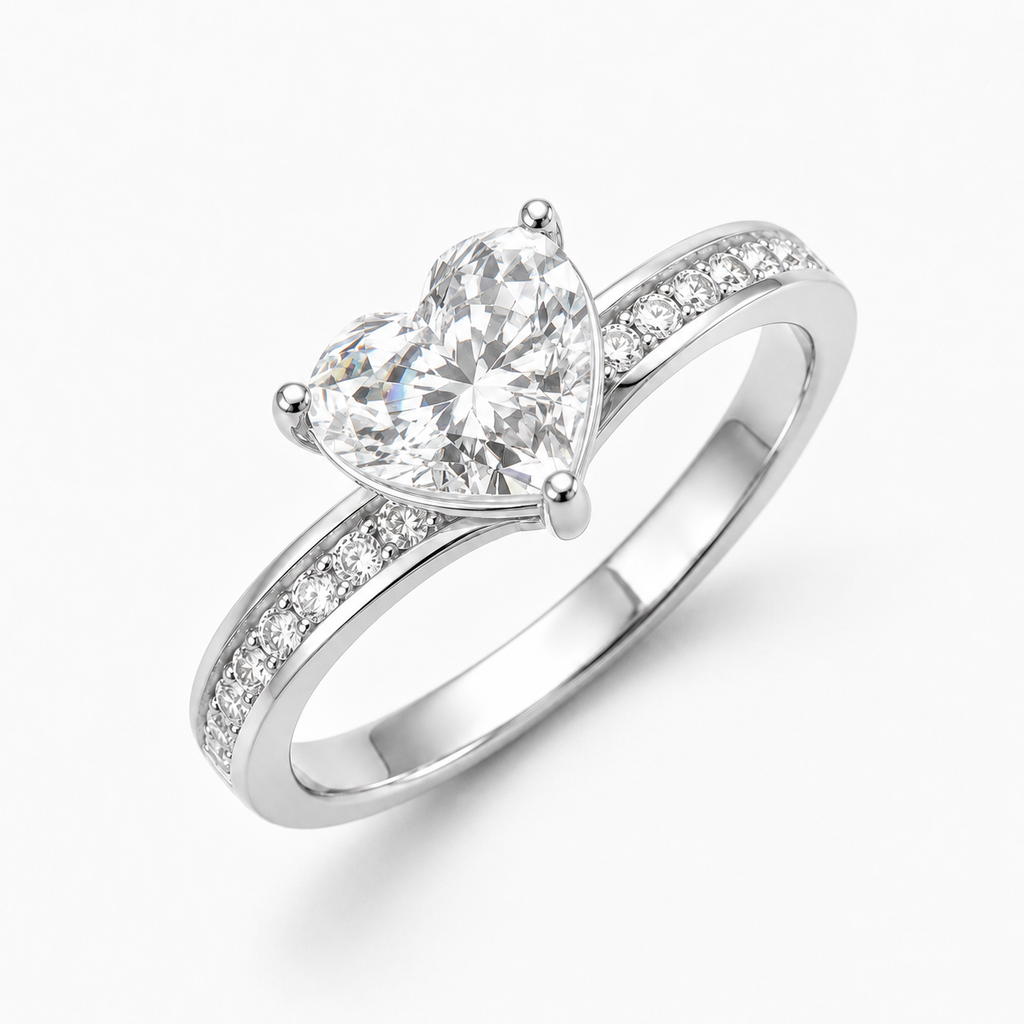 Amora Heart Ring - White Gold