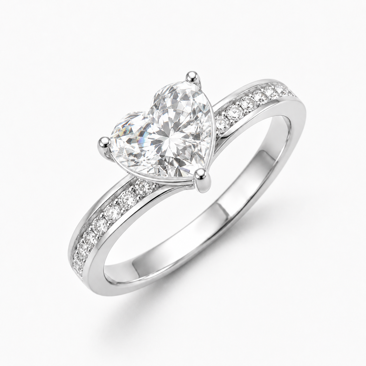 Amora Heart Ring - White Gold