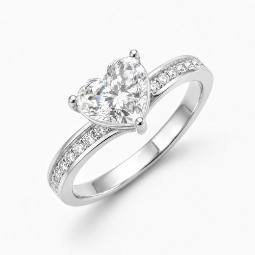 Amora Heart Ring - White Gold