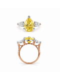 Canary Pear Trio Ring