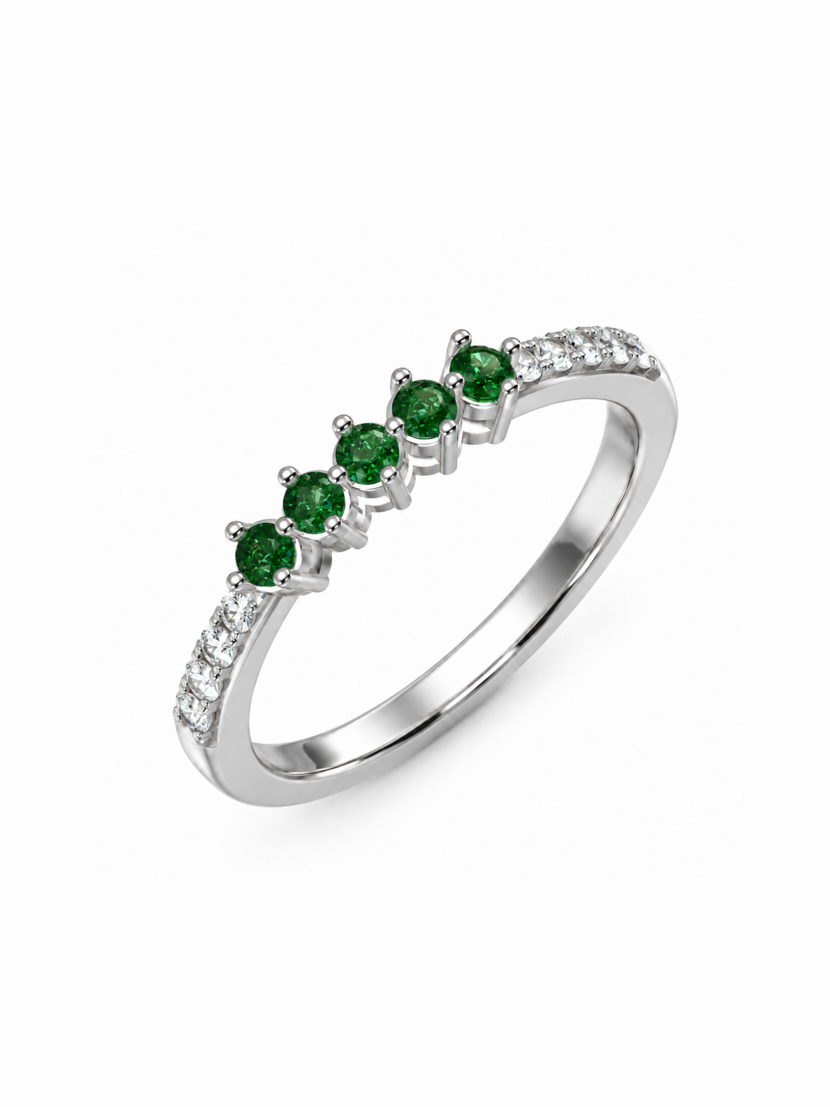 Emerald Crescent Ring