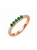 Emerald Crescent Ring