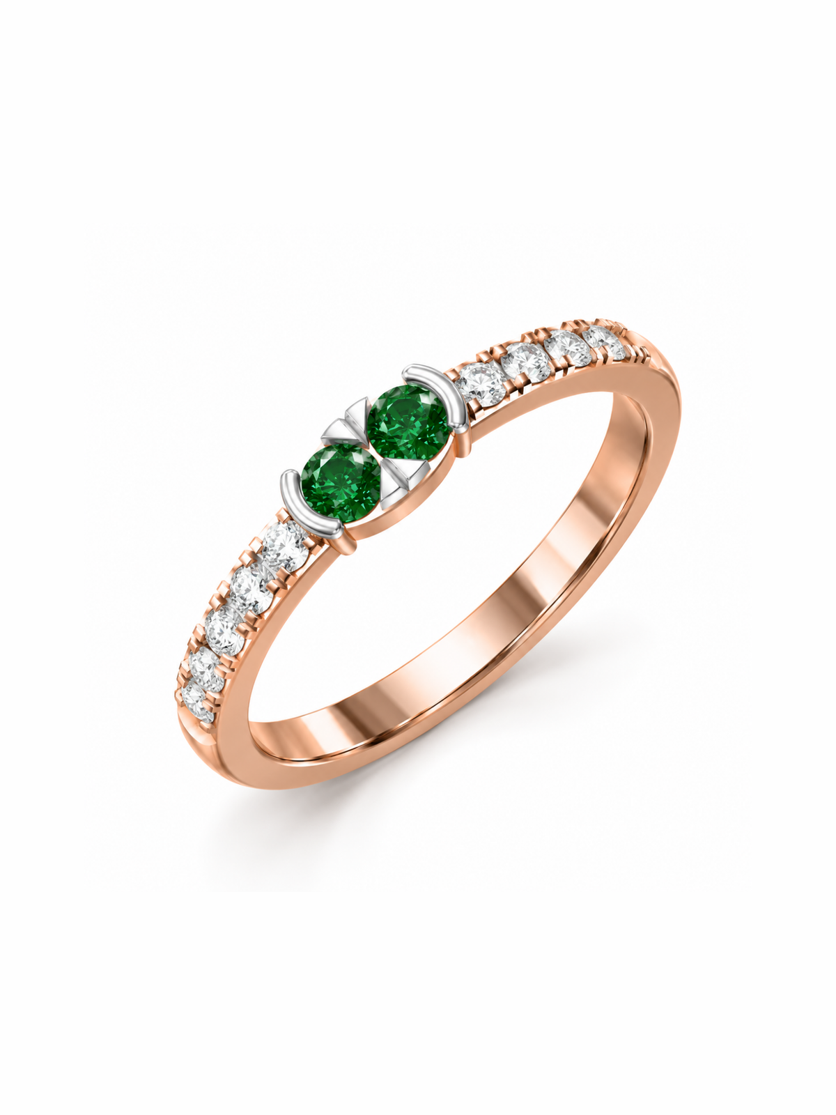Emerald Duet Ring