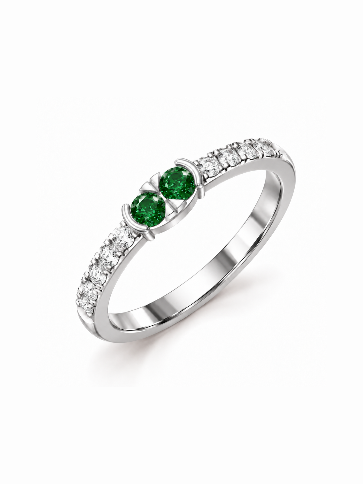 Emerald Duet Ring