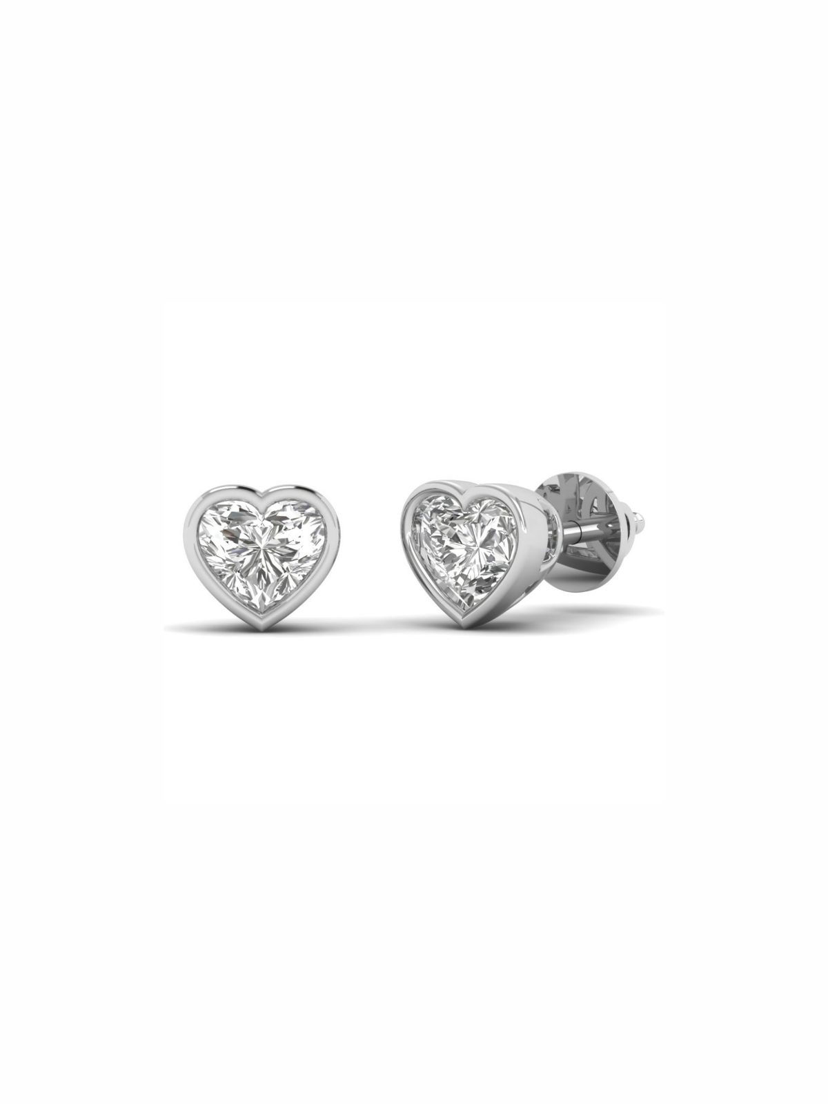Bezel Heart Studs