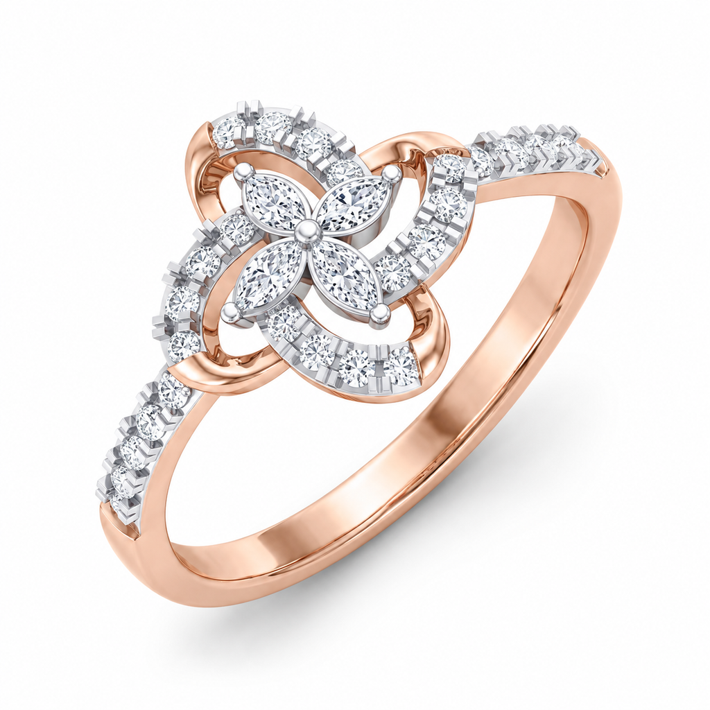 Trellis Flower Ring - Rose Gold
