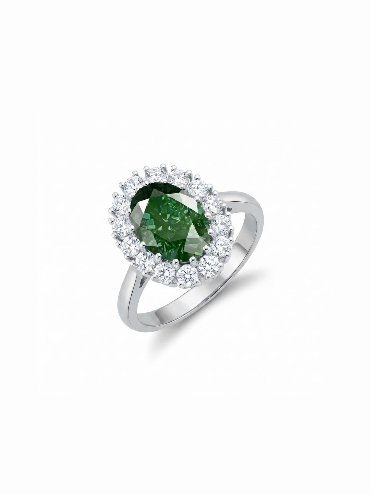 Emerald Halo Ring