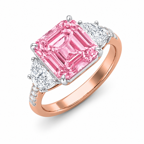 Bella Pink Asscher Ring - Rose Gold