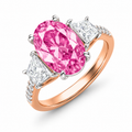 Solstice Pink Oval Ring - Rose Gold