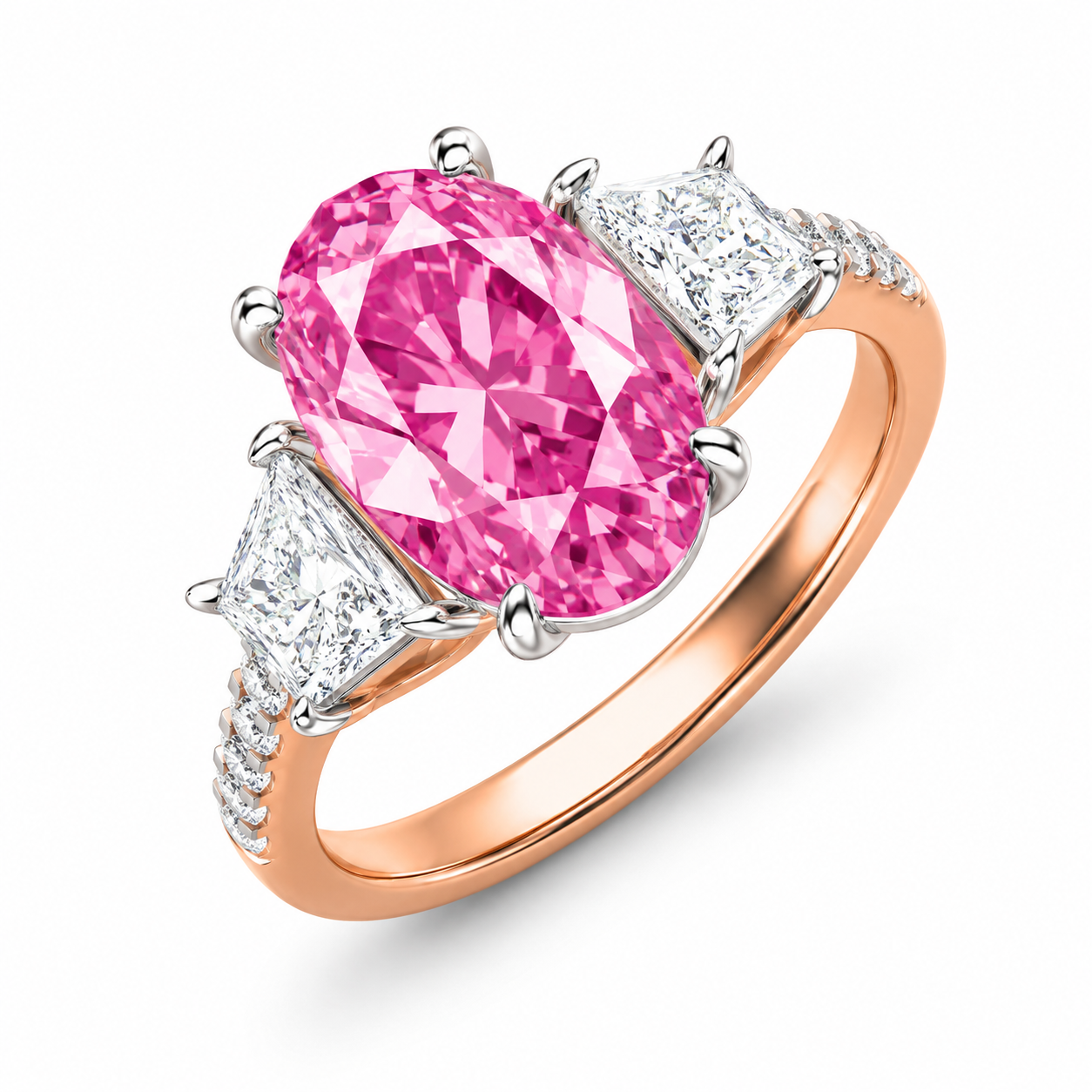 Solstice Pink Oval Ring - Rose Gold