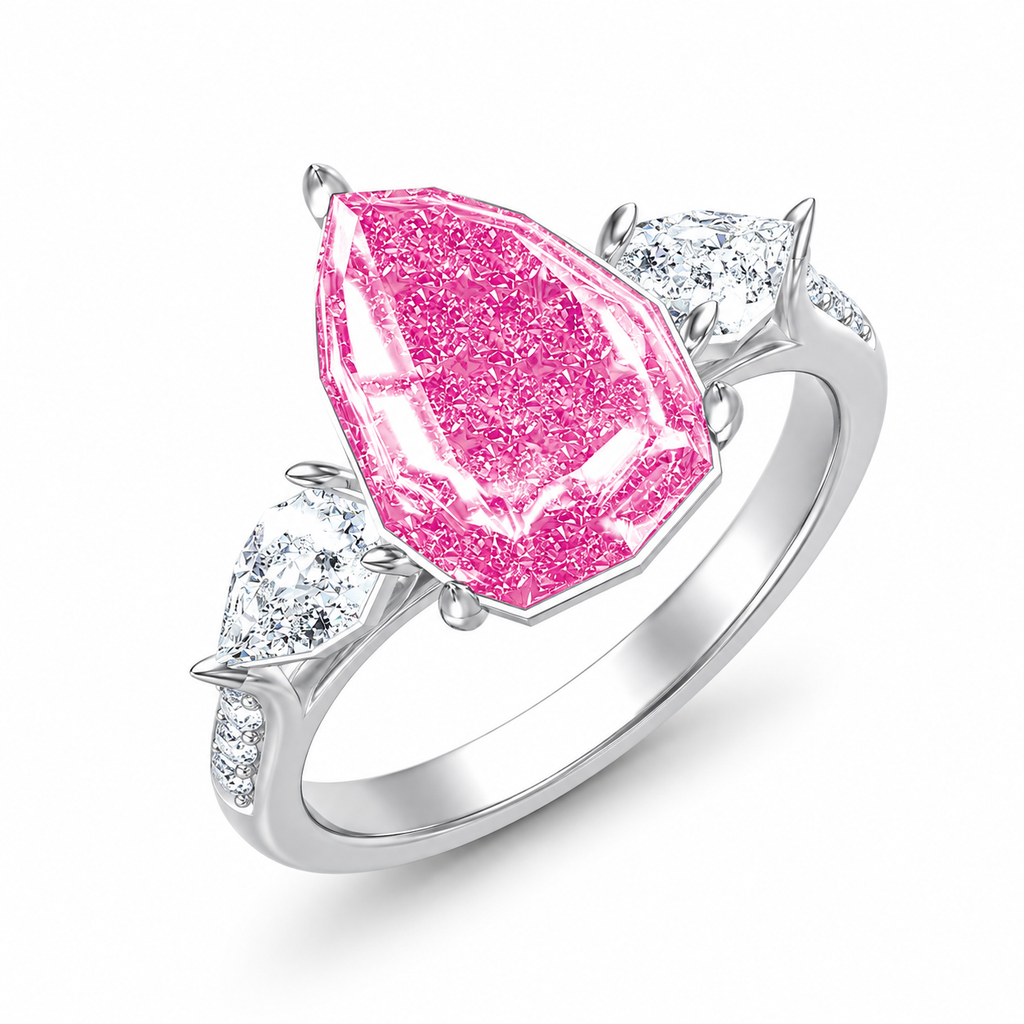 Rosalind Pear Ring - White Gold