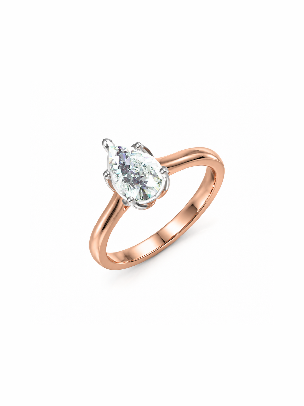 Classic Pear Solitaire Ring