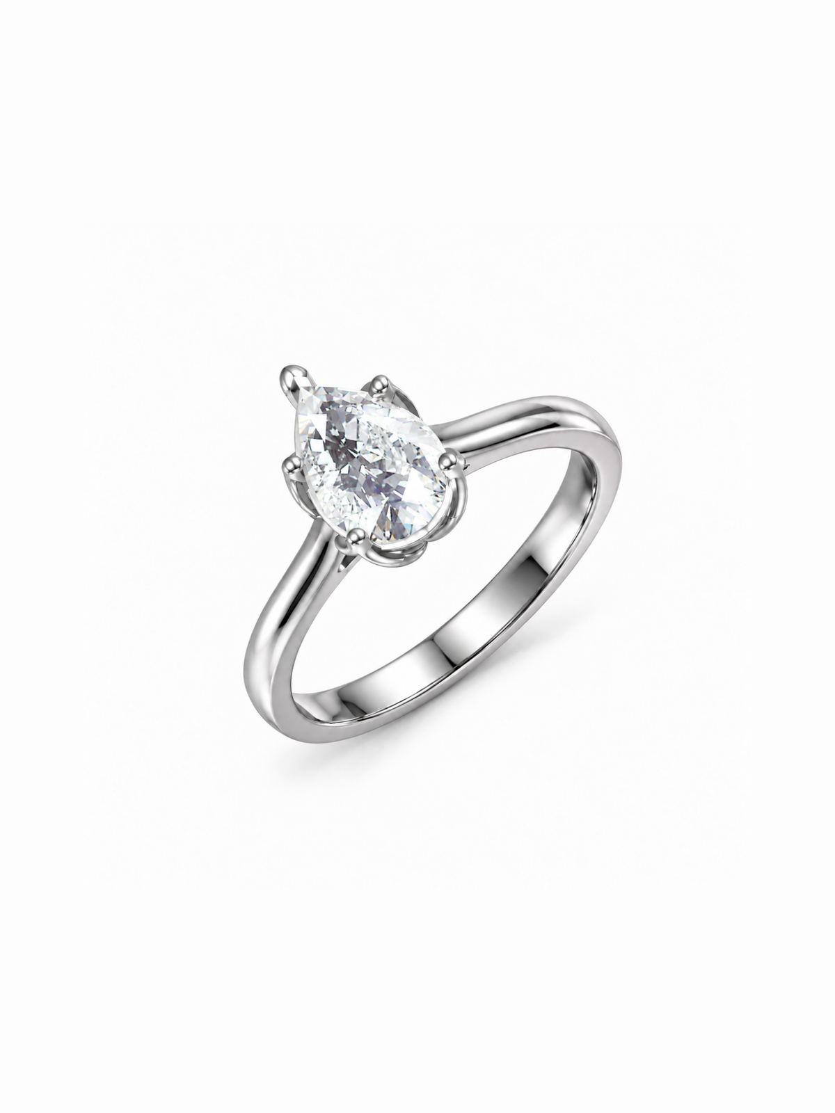 Classic Pear Solitaire Ring