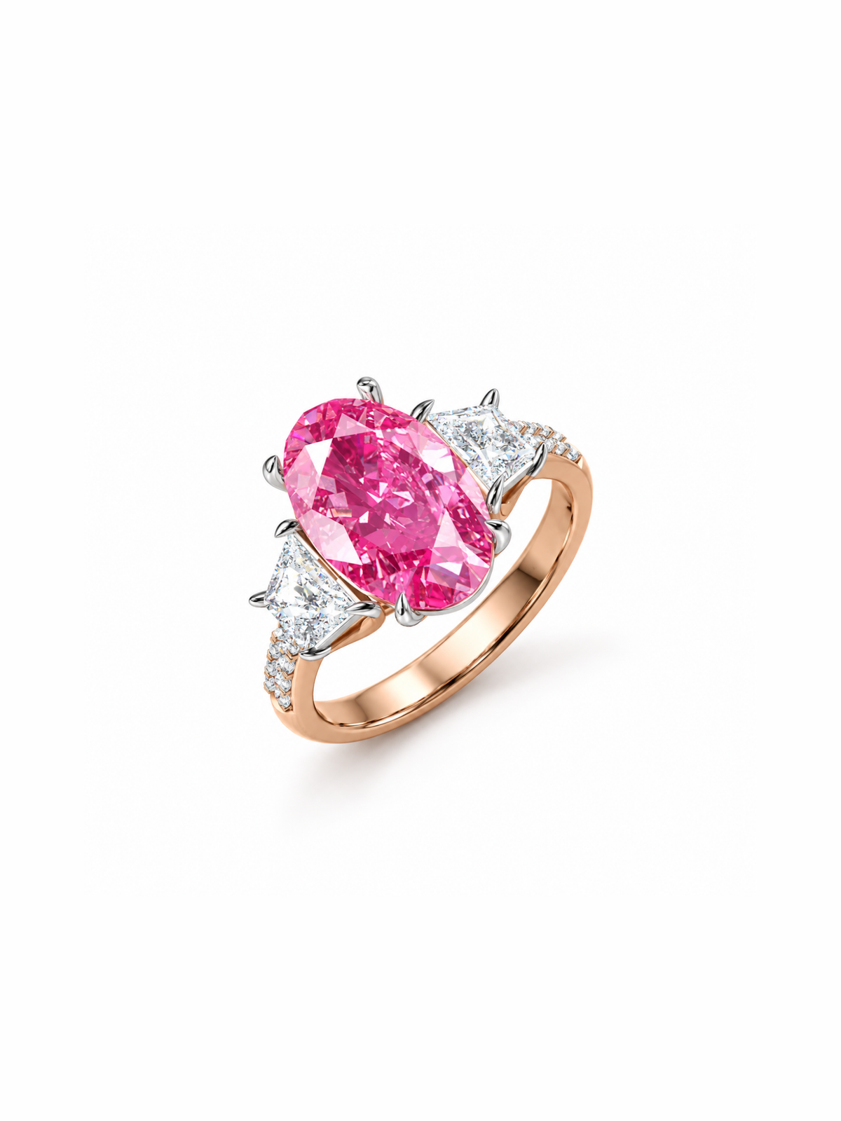 Blush Oval Trio Ring