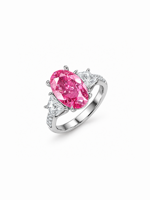 Blush Oval Trio Ring