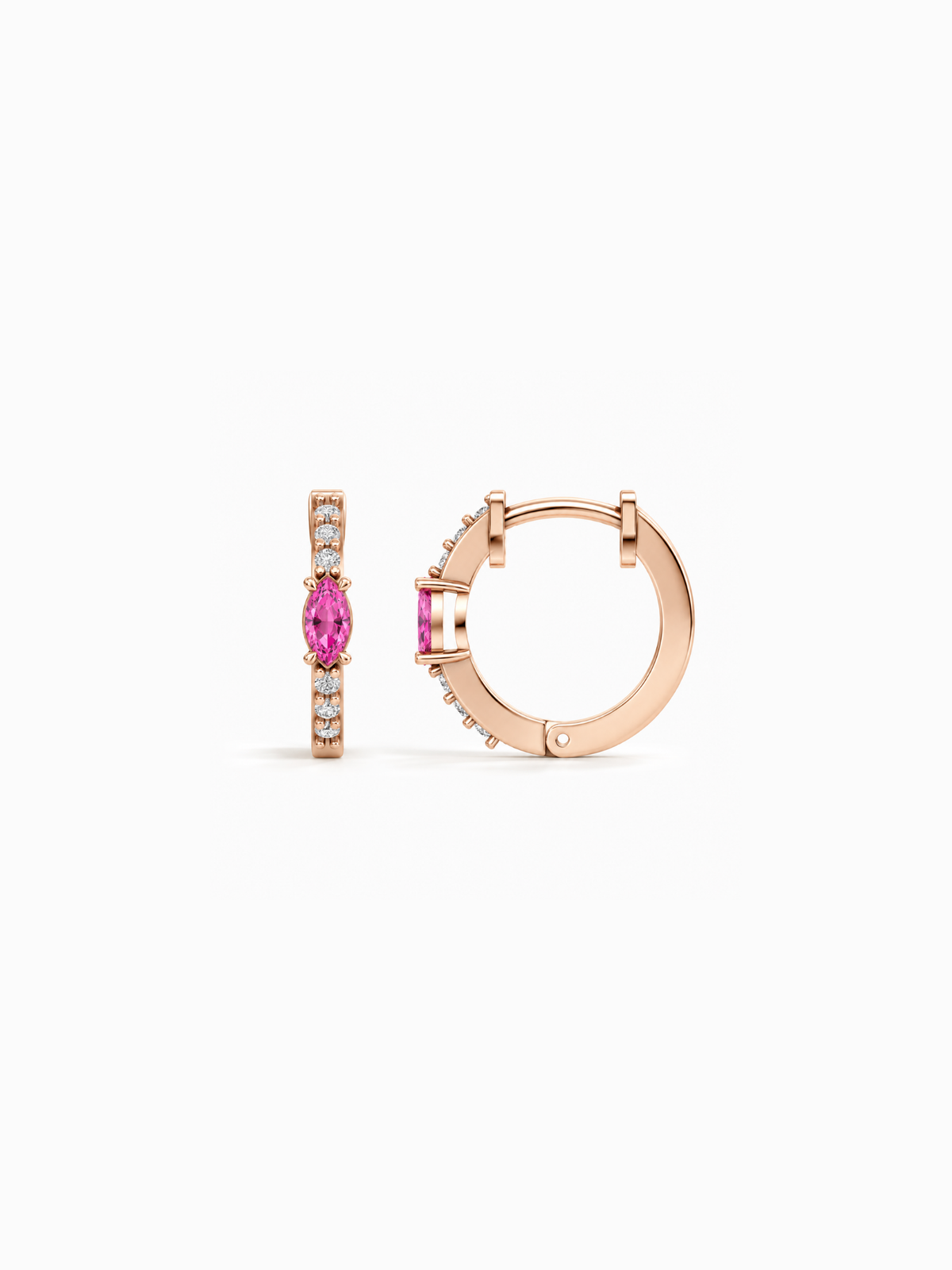 Pink Marquise Huggies