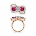 Pink Butterfly Ring - Rose Gold