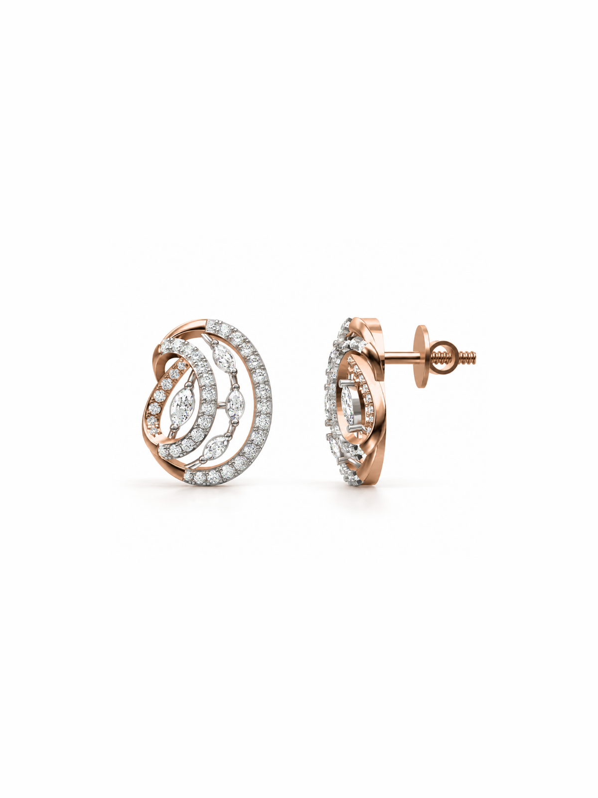 Swirl Diamond Studs