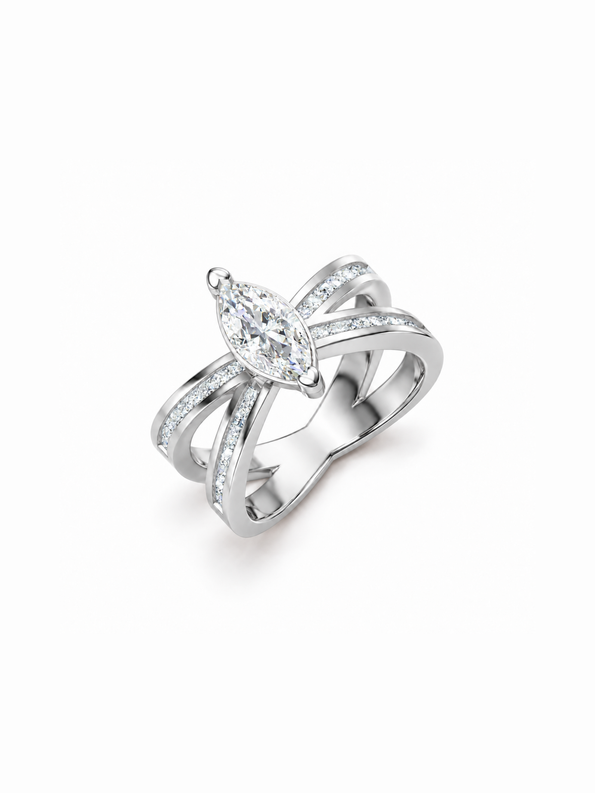 Crossover Marquise Ring