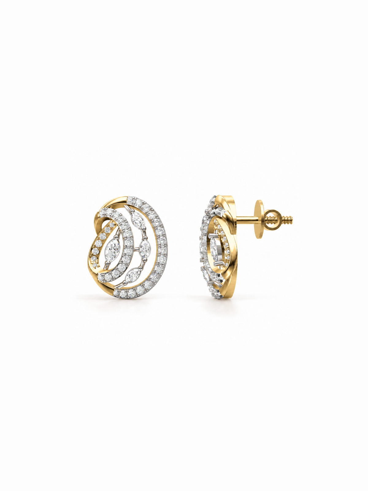 Swirl Diamond Studs