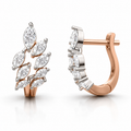 Foliage Huggie Earrings - Rose Gold