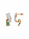Emerald Ribbon Hoops
