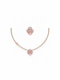 Pink Clover Pendant Set