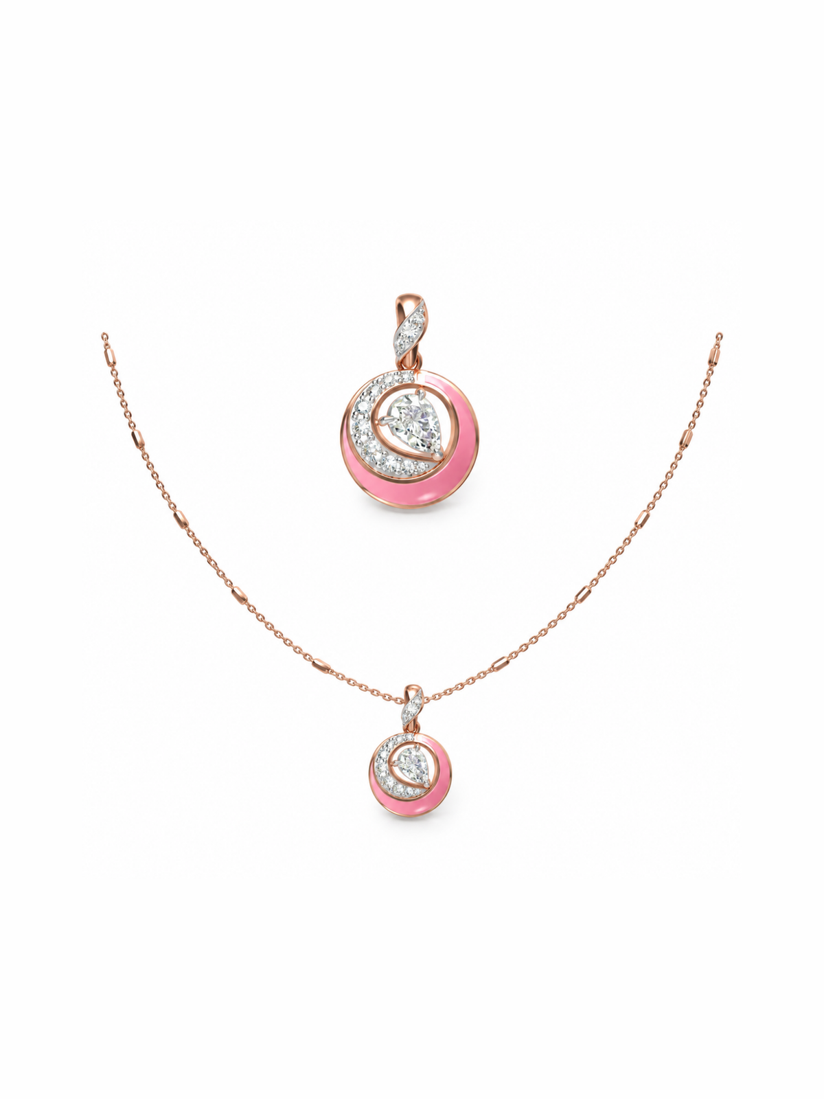 Blush Crescent Pendant Set