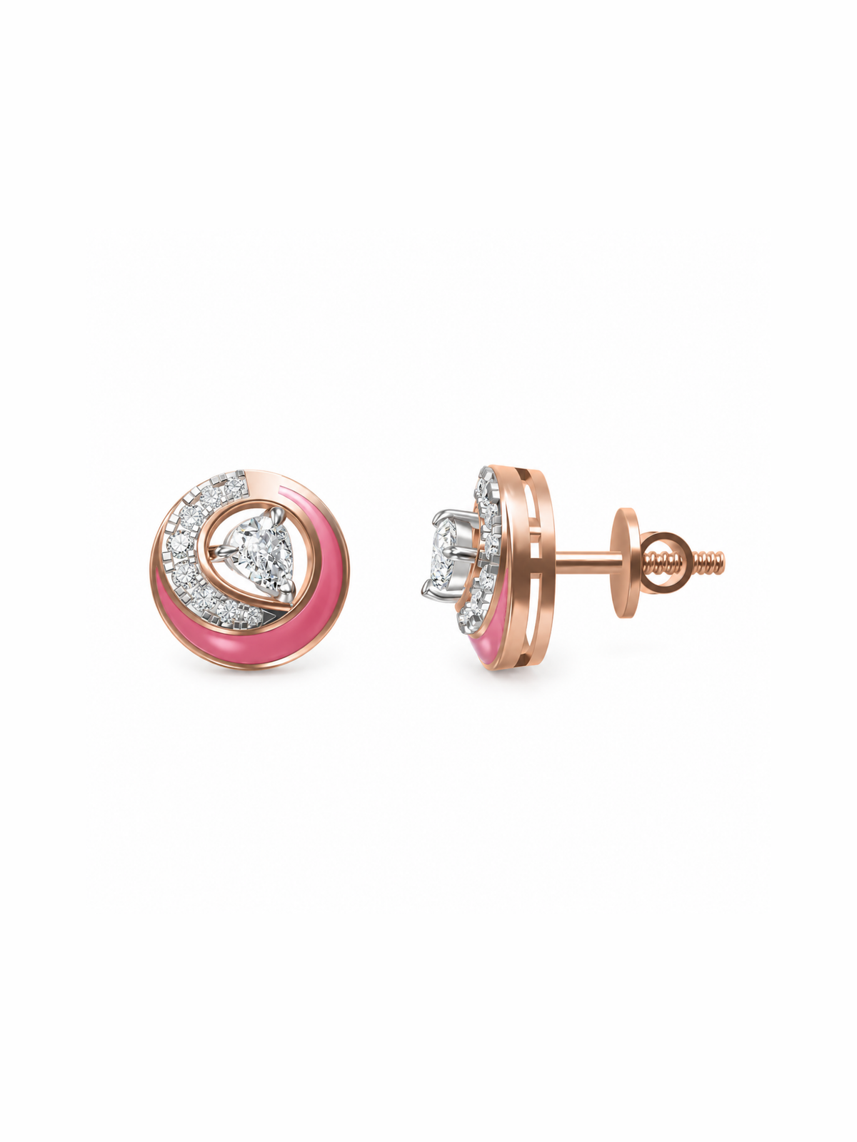 Blush Crescent Studs