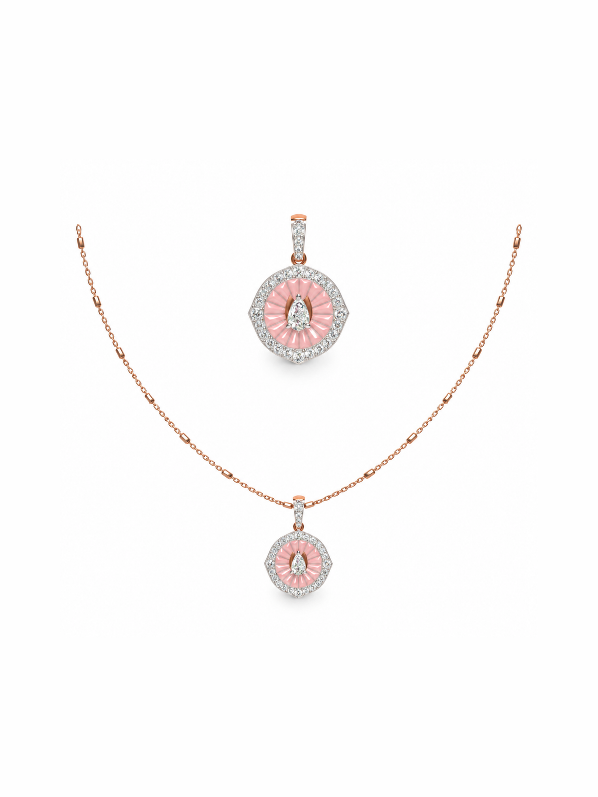 Rose Sunburst Pendant Set