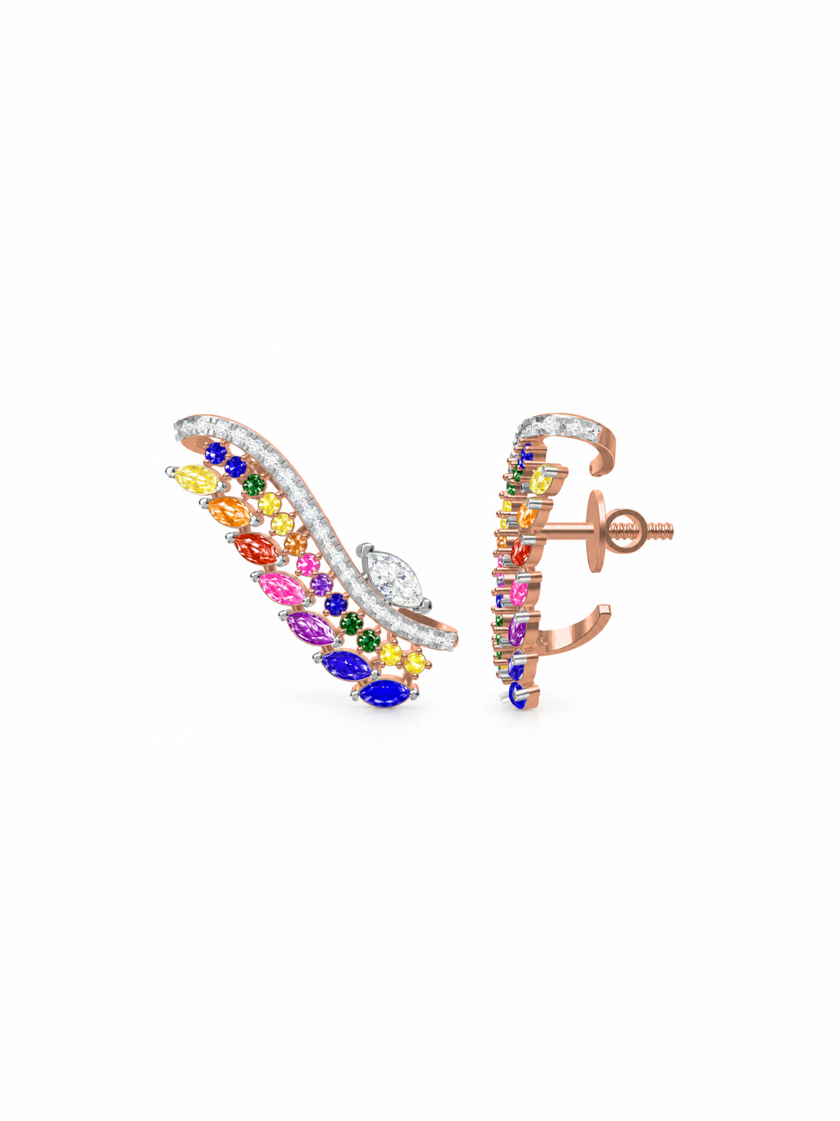 Rainbow Vine Ear Cuffs