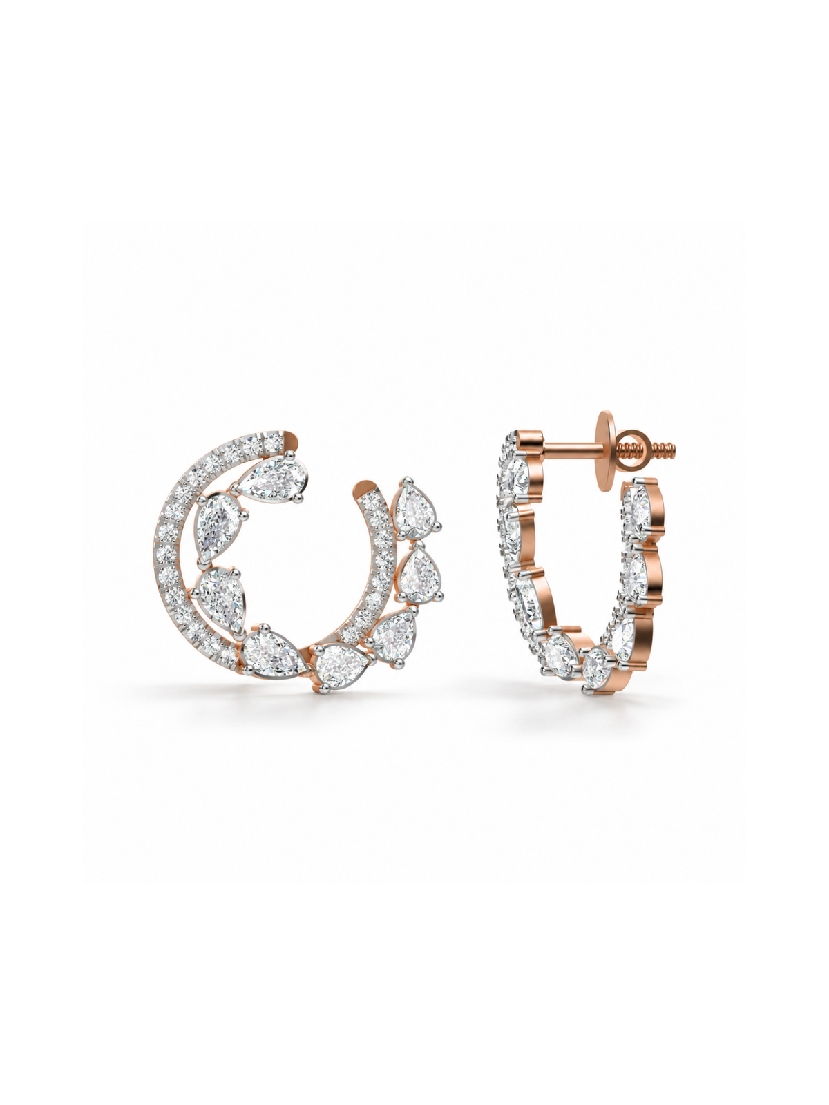 Pear Spiral Hoops