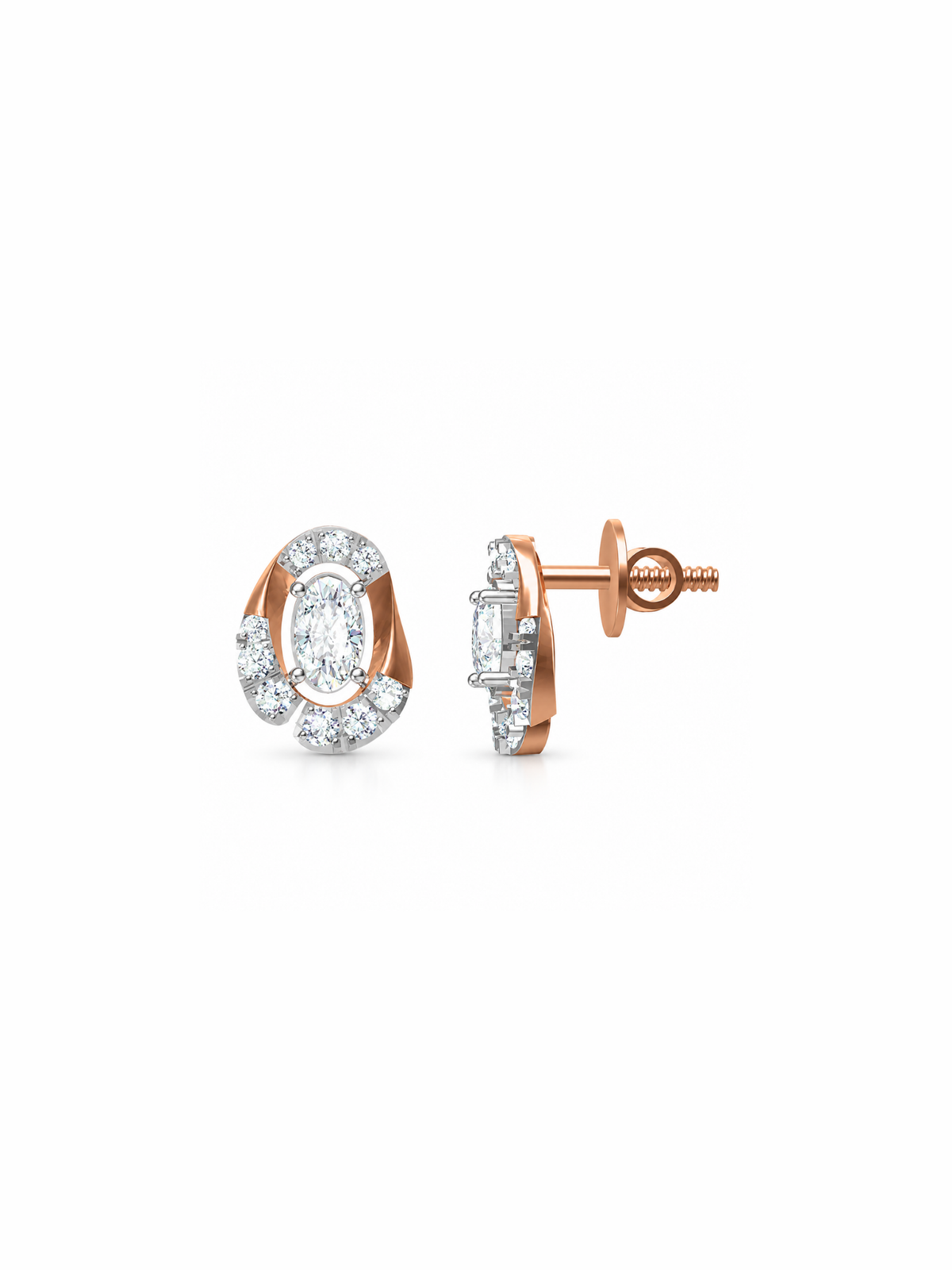 Oval Ripple Studs