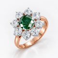 Emerald Bloom Ring - Rose Gold